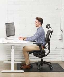 Deflecto Ergonomic Sit-Stand Chair Mat for Multi-surface - Workstation - 53" Length x 45" Width x 0.80" Depth - Rectangle - Foam - Black