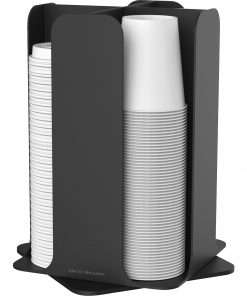 Mind Reader Totem Breakroom Cup/Lid Holder - 80 Cup Capacity - Black - 1 Each