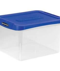 Bankers Box&reg; Heavy Duty Ltr/Lgl Plastic File Box - Internal Dimensions: 10.38" Width x 11.75" Depth x 14.50" Height - External Dimensions: 14.2" Width x 17.4" Depth x 10.6" Height - Media Size Supported: Letter, Legal - x File - Lid Lock Closure - Stackable - Plastic, Polypropylene - Clear, Blue - For File - 1 Each - TAA Compliant