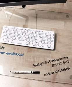 Desktex Glaciermat Glass Desk Pad - 36" Width x 20" Depth - Clear