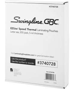 GBC EZUse Speed Format Thermal Laminating Pouches - Sheet Size Supported: Letter 8.50" Width x 11" Length - Laminating Pouch/Sheet Size: 5 mil Thickness - UV Resistant, Fade Resistant - Clear - 200 / Pack