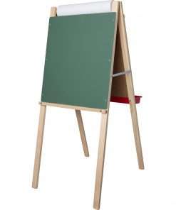 Flipside Child's Deluxe Double Easel - White/Green Surface - Solid Wood Frame - Rectangle - Floor Standing - Assembly Required - 1 Each