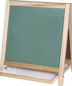 Flipside Chalkboard/Magnetic Board Table Easel - White/Green Surface - Wood Frame - Rectangle - Tabletop - Assembly Required - 1 Each