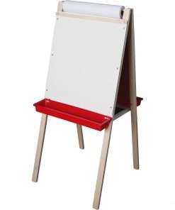 Flipside Paper Roll Child's Easel - Black/White Surface - Hardwood Frame - Rectangle - Assembly Required - 1 Each