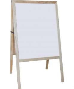 Flipside Dry-erase Board/Chalkboard Easel - Natural White/Black Surface - Hardwood Frame - Rectangle - 1 Each