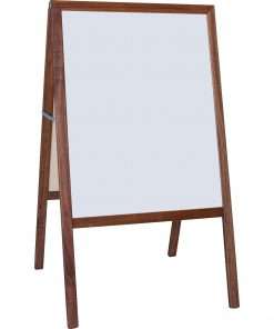 Flipside Dark Frame Signage Easel - Stained White/Black Surface - Hardwood Frame - Rectangle - 1 Each