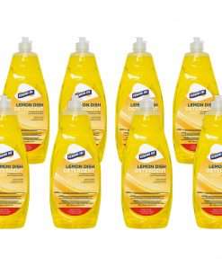 Genuine Joe Lemon Dish Detergent - Concentrate Liquid - 38 fl oz (1.2 quart) - Lemon Scent - 8 / Carton - Yellow