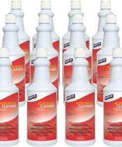 Genuine Joe Acid Bowl Cleaner - Ready-To-Use Liquid - 32 fl oz (1 quart) - 12 / Carton - Aqua Marine