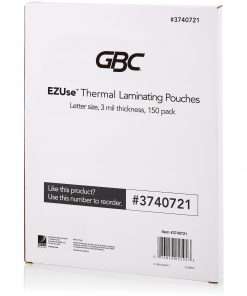 GBC Fusion EZUse Laminating Pouches - Sheet Size Supported: Letter 8.50" Width x 11" Length - Laminating Pouch/Sheet Size: 3 mil Thickness - Glossy - for Document - UV Resistant, Durable - Clear - 150 / Pack