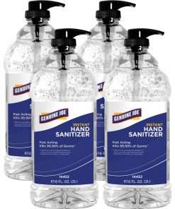 Genuine Joe Hand Sanitizer - Fresh Citrus Scent - 67.6 fl oz (1999.2 mL) - Kill Germs, Bacteria Remover - Hand - Clear - Hygienic, Fast Acting - 4 / Carton