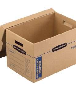 Bankers Box SmoothMove Maximum Strength Moving Boxes - Internal Dimensions: 12.25" Width x 18.50" Depth x 12" Height - External Dimensions: 13.1" Width x 20.1" Depth x 12.4" Height - Lift-off Closure - Triple End/Double Side/Double Bottom Wall - Stackable - Corrugated Paper - Kraft - For Fragile Product - Recycled - 8 / Carton