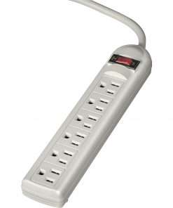 6 Outlet Power Strip with 90 Degree Outlets - 3-prong - 6 - 6 ft Cord - Platinum