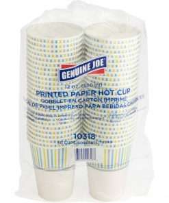 Genuine Joe Hot Cup - 12 fl oz - 50 / Pack - Assorted - Paper - Hot Chocolate, Cappuccino, Tea, Coffee, Beverage
