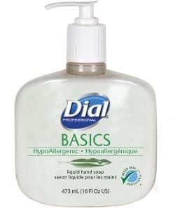 Dial Basics HypoAllergenic Liquid Hand Soap - Fresh Floral Scent - 16 fl oz (473.2 mL) - Pump Bottle Dispenser - Kill Germs - Hand, Skin - White - 12 / Carton