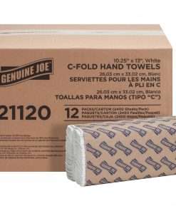 Genuine Joe C-Fold Paper Towels - 1 Ply - C-fold - 13" x 10.13" - White - Absorbent, Embossed - For Washroom, Restroom, Public Facilities - 200 Per Pack - 864 / Pallet