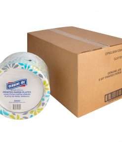 Genuine Joe Printed Paper Plates - 125 / Pack - Disposable - Assorted - 500 / Carton