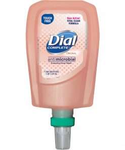 Dial FIT TouchFree Refill Antimicrobial Soap - 33.8 fl oz (1000 mL) - Touchless Dispenser - Kill Germs - Hand - Peach - Non-drying - 3 / Carton