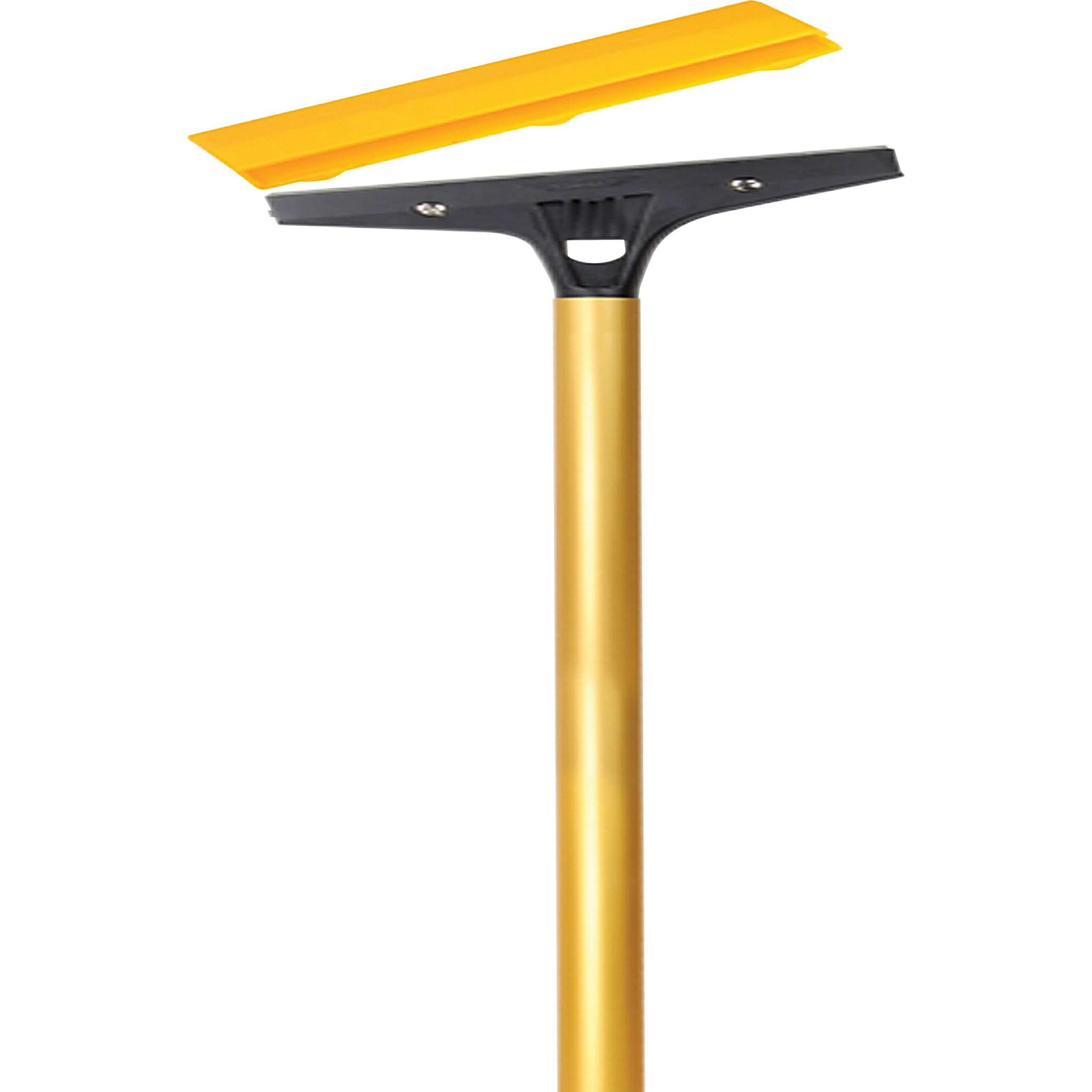Ettore Heavy Duty Floor Scraper - 4" Carbon Steel Blade - 48" Aluminum Handle - Heavy Duty, Angled Head, Rubberized Grip - Gold