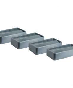 Genuine Joe Space-saving Container Swing Lid - Rectangular - 4 / Carton - Gray