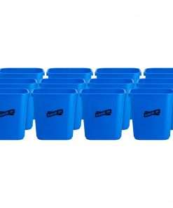 Genuine Joe 28-quart Recycle Wastebasket - 7.13 gal Capacity - Rectangular - 15" Height x 14.5" Width x 10.5" Depth - Blue, White - 12 / Carton