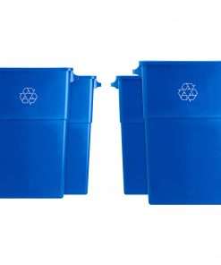 Genuine Joe 23 Gallon Recycling Container - 23 gal Capacity - Rectangular - 30" Height x 22.5" Width x 11" Depth - Blue, White - 4 / Carton