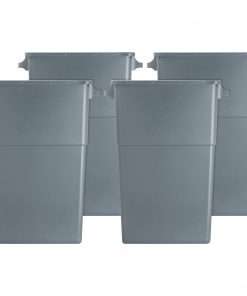Genuine Joe 23-gallon Slim Waste Container - 23 gal Capacity - 30" Height x 20" Width x 11" Depth - Gray - 4 / Carton
