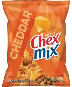 Chex Mix Cheddar Snack Mix - Cheddar Cheese, Corn, Wheat - 3.75 oz - 8 / Carton