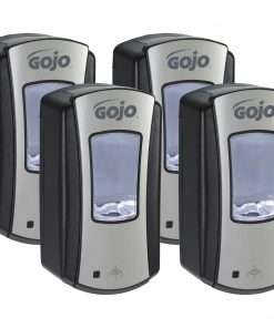 Gojo&reg; LTX-12 Touch-free Foam Soap Dispenser - Automatic - 1.27 quart Capacity - Site Window, Refillable, Touch-free, Lockable, Skylight - Chrome, Black - 4 / Carton