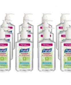 PURELL&reg; Hand Sanitizer Gel - 12 fl oz (354.9 mL) - Pump Bottle Dispenser - Kill Germs - Hand - Clear - 12 / Carton