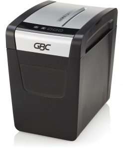 GBC ShredMaster PSX10-06 Super Cross-Cut Paper Shredder - Non-continuous Shredder - Super Cross Cut - 10 Per Pass - for shredding Staples, Paper Clip - P-4 - 5.90 ft/min - 9" Throat - 6 Minute Run Time - 6 gal Wastebin Capacity - Black, Chrome