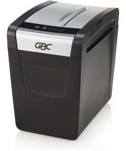GBC ShredMaster PSX12-06 Cross-Cut Paper Shredder - Non-continuous Shredder - Super Cross Cut - 10 Per Pass - for shredding Staples, Paper Clip - P-3 - 5.90 ft/min - 9" Throat - 6 Minute Run Time - 6 gal Wastebin Capacity - Black, Chrome