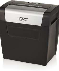 GBC ShredMaster PX08-04 Cross-Cut Paper Shredder - Non-continuous Shredder - Super Cross Cut - 8 Per Pass - for shredding Staples, Paper Clip - P-3 - 5.90 ft/min - 9" Throat - 3 Minute Run Time - 3.96 gal Wastebin Capacity - Black, Chrome