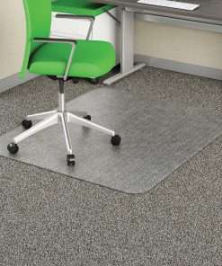 Deflecto EconoMat Chair Mat - Commercial, Carpet - 60" Length x 46" Width x 0.10" Thickness - Rectangle - Clear