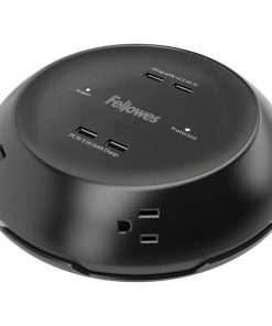 Collaborative Power Pod - Black - Right-angled Connector - 5 x AC Power, 4 x USB - 8 ft Cord - 900 J Surge Energy - Black