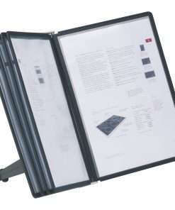 SHERPA SOHO Space Saving Reference Stand Desktop - 5 Double Sided Panels - Letter Size - Anti-Reflective/Non-Glare - Black