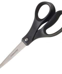 Fiskars Scissors - 8" Overall Length - Stainless Steel - Black - 2 / Pack