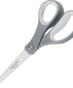 Fiskars Titanium Softgrip Scissors - 8" Overall Length - Titanium - Gray - 2 / Pack