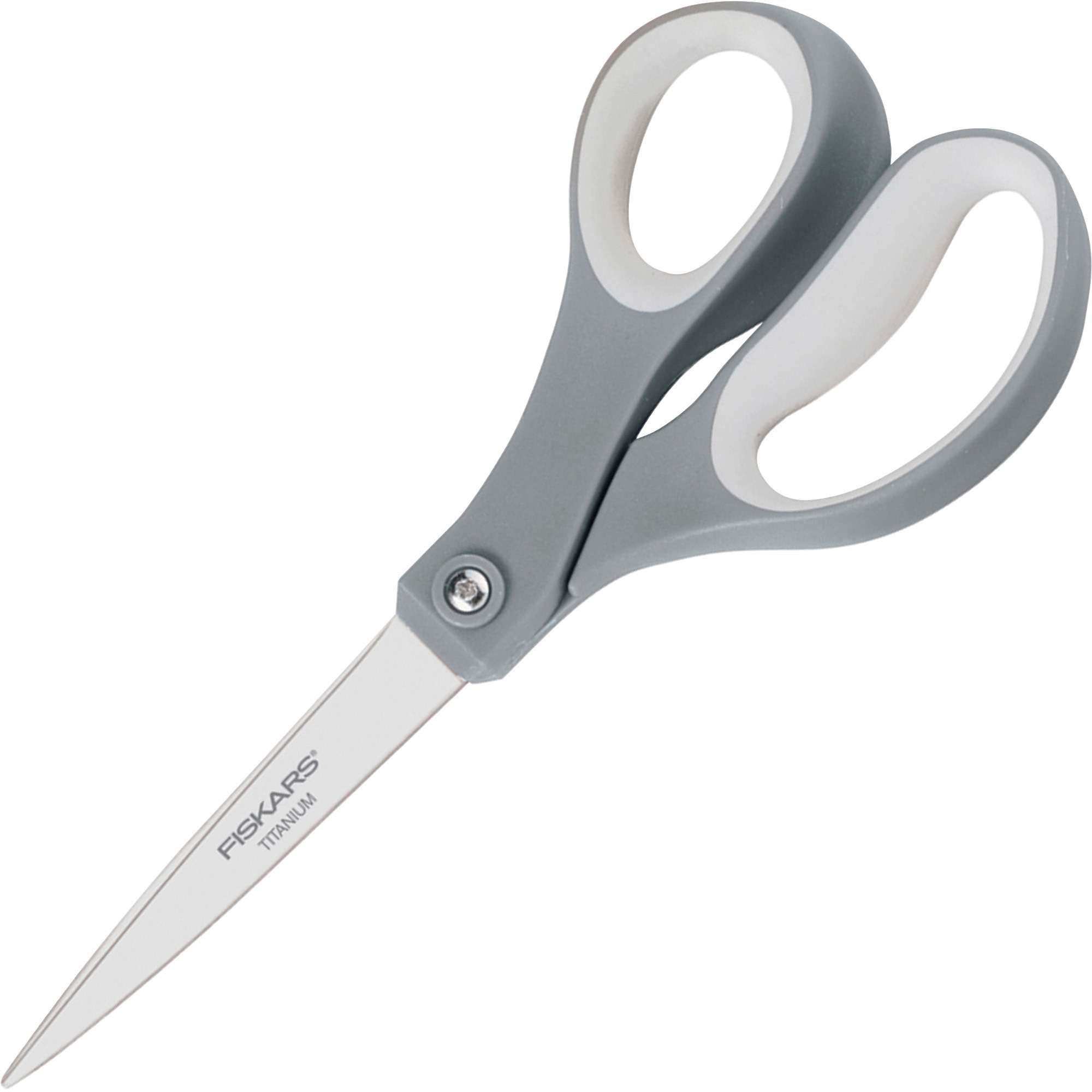 Fiskars Titanium Softgrip Scissors - 8" Overall Length - Titanium - Gray - 2 / Pack