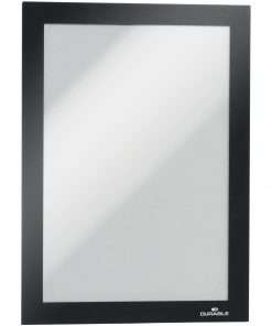 DURABLE DURAFRAME Magnetic Frame - 2 Pack - 5.50" Holding Width x 8.50" Holding Height - Magnetic, Anti-glare, Four Sided, Sturdy - Plastic - Black