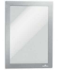 DURABLE DURAFRAME Magnetic Frame - 2 Pack - 5.50" Holding Width x 8.50" Holding Height - Magnetic, Anti-glare, Four Sided, Sturdy - Plastic - Silver