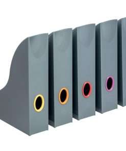 DURABLE VARICOLOR Magazine Rack Set, Gray/Multicolor - 5 pack - Gray, Multicolor - 5 / Carton