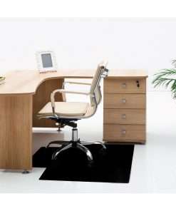 Cleartex Advantagemat Floor Chair Mat - Hard Floor - 48" Length x 36" Width x 0.60" Thickness - Lip Size 20" Length x 10" Width - Rectangle - Classic - Polyvinyl Chloride (PVC) - Black