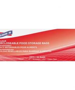 Genuine Joe Food Storage Bags - 1 quart Capacity - 7" Width x 8" Length - 1.75 mil (44 Micron) Thickness - Clear - 450/Carton - Food, Beef, Seafood, Poultry, Vegetables