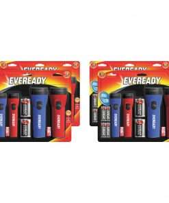 Eveready LED Flashlight Combo Pack - Bulb - D - Red, Blue