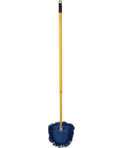 Genuine Joe Microfiber Wedge Complete Mop - MicroFiber Head - Telescopic Handle - 1 Each - Blue