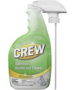 Diversey Crew Bathroom Disinfectant Spray - Ready-To-Use Spray - 32 fl oz (1 quart) - Fresh Floral Scent - 4 / Carton - Clear