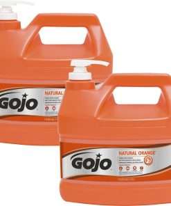 Gojo&reg; NATURAL* ORANGE Pumice Hand Cleaner - Orange Citrus Scent - 1 gal (3.8 L) - Pump Bottle Dispenser - Soil Remover, Dirt Remover, Grease Remover, Oil Remover - Hand - Fast Acting, Heavy Duty - 2 / Carton