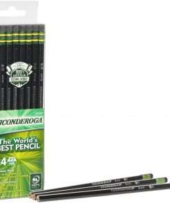 Ticonderoga No. 2 Pencils - #2 Lead - Black Lead - Black Wood Barrel - 24 / Box