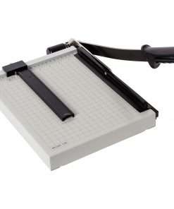 Dahle NA Vantage Guillotine Paper Trimmer - 15 Sheet Cutting Capacity - 12" Cutting Length - Sturdy, Spring-action Handle, Adjustable Back Stop, Alignment Grid - Metal - Gray - 10.3" Length - 1 / Carton