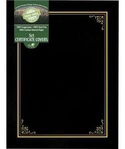 Geographics Letter Certificate Holder - 8 1/2" x 11" - Black - 5 / Pack